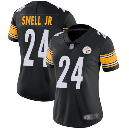 Women Pittsburgh Steelers Football #24 Limited Black Benny Snell Jr. Home Vapor Untouchable Nike NFL Jersey->youth nfl jersey->Youth Jersey